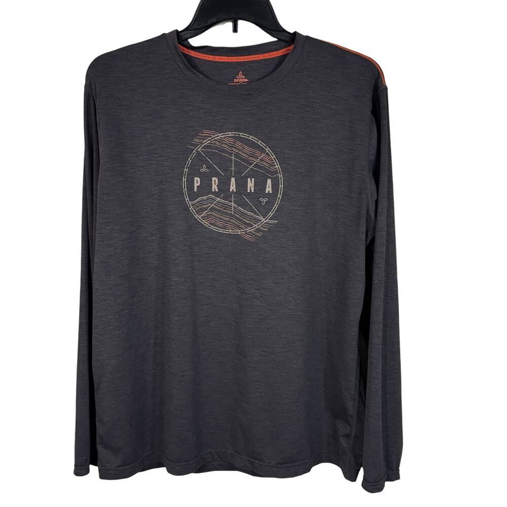 PrAna Mens X-Large Shirt Lightweight Quick-Dry Long Sleeve Stretch Crew Neck UPF
